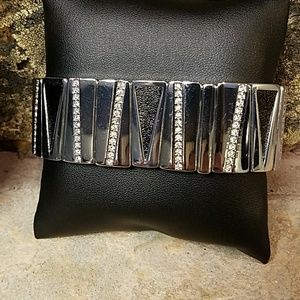 WHBM Black Leather / Silver Bracelet